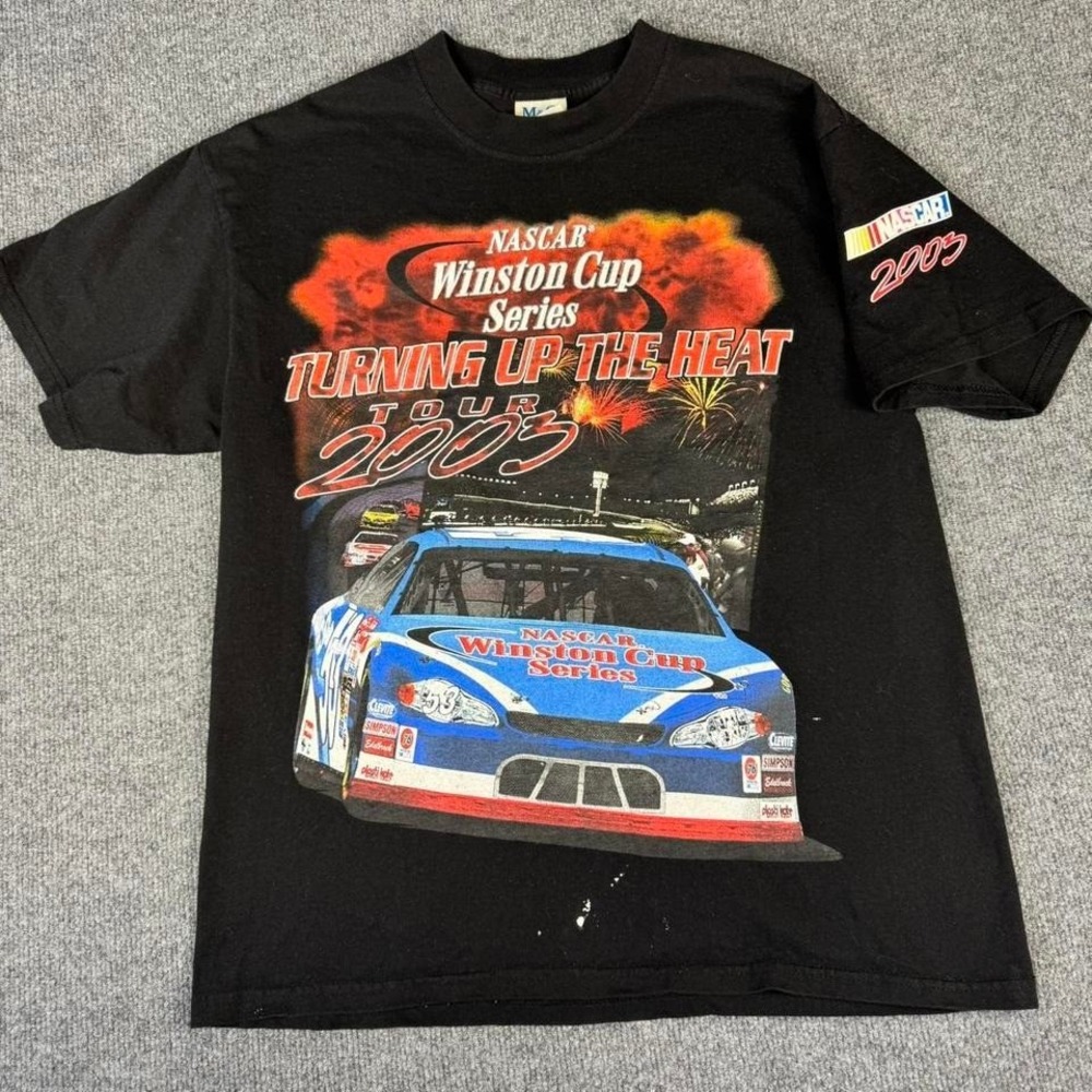 Vintage NASCAR Winston Cup Black Tee‎ AOP